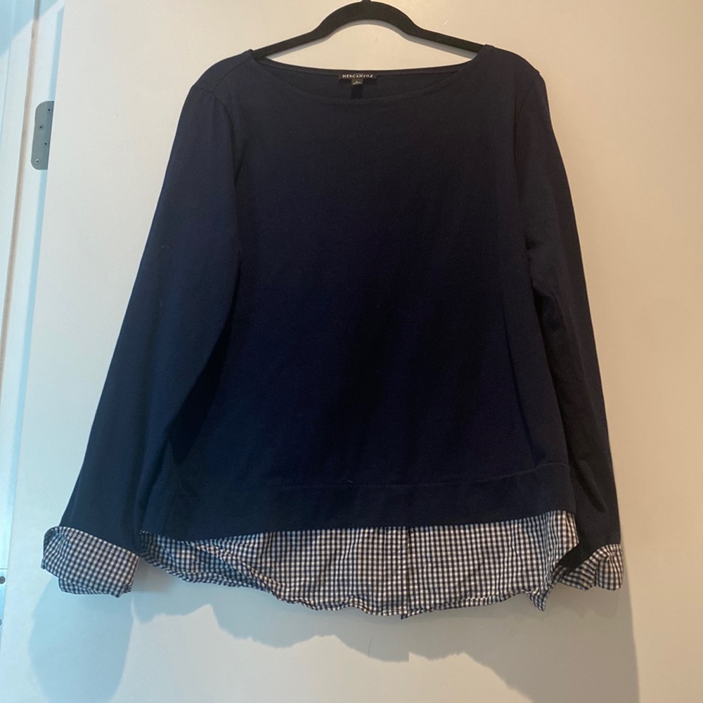 J. Crew shirt with faux button down under